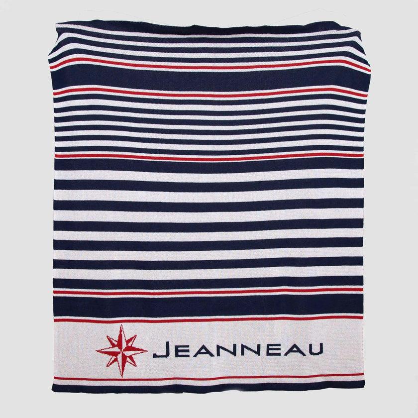 Custom Personalized Sustainable Knit Throw Blanket - Nautical Stripes