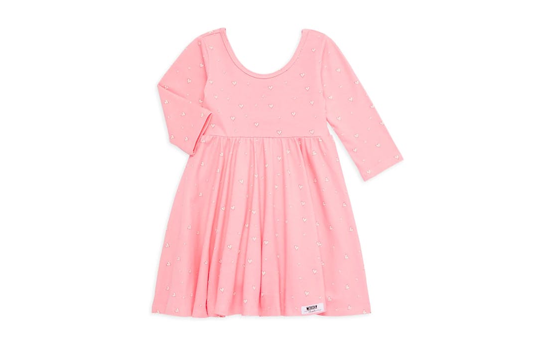 Twirly Dress in Pink Hearts