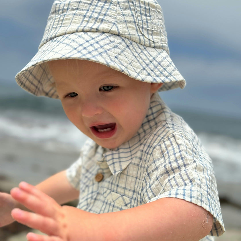 FISHERMAN Chambray/Cream Plaid Bucket Hat