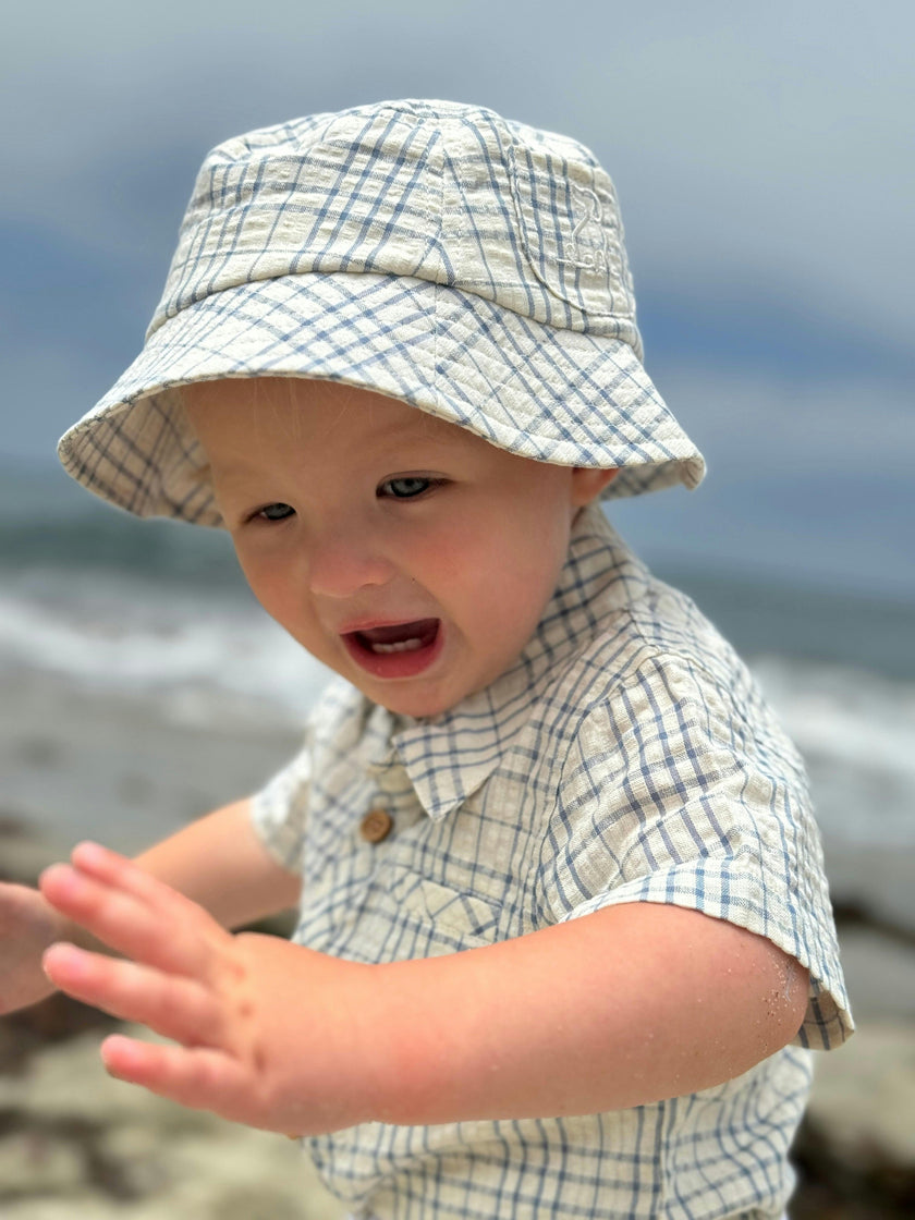 FISHERMAN Chambray/Cream Plaid Bucket Hat