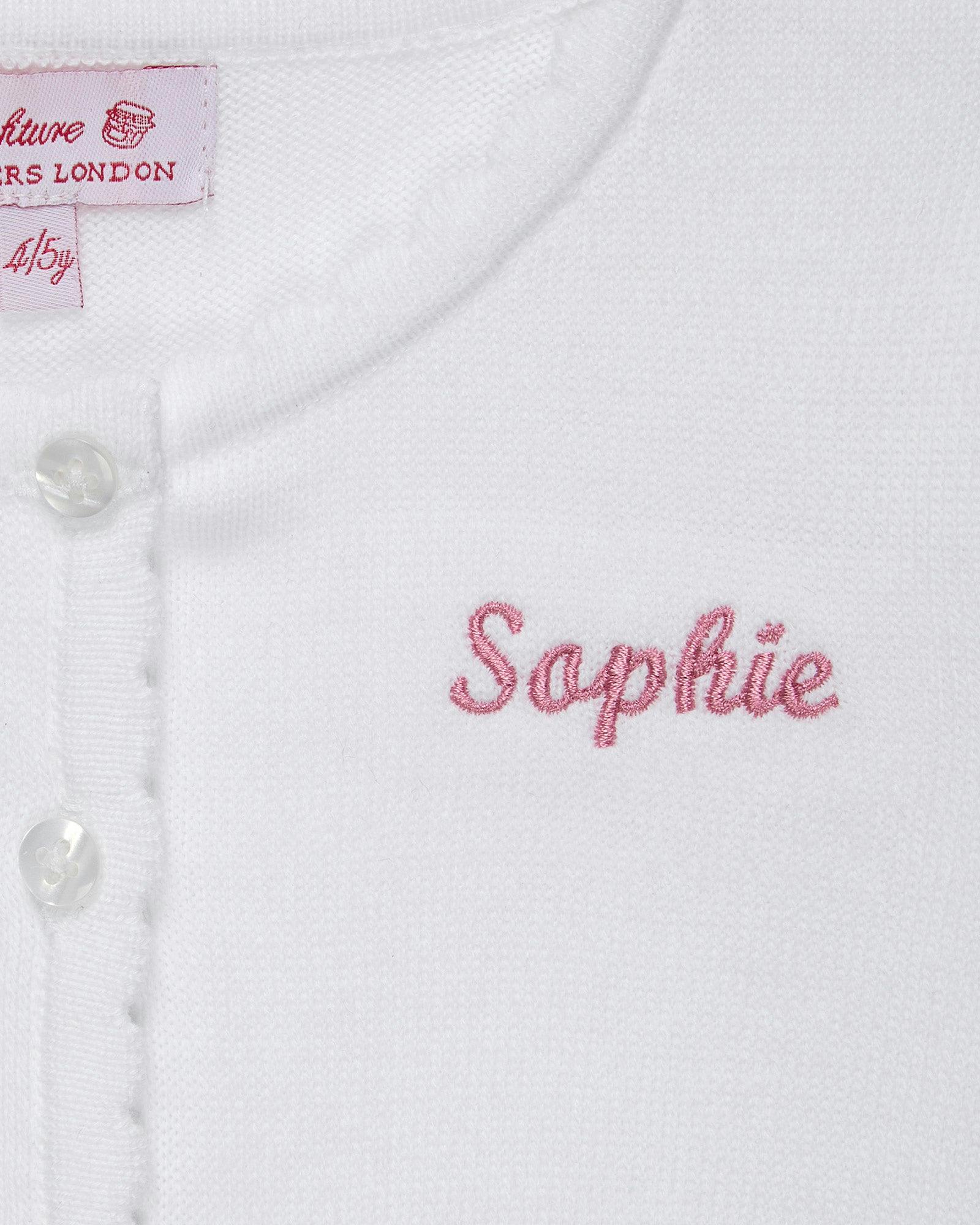 Sophie Cropped Cardigan in White