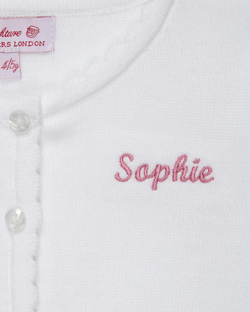 Sophie Cropped Cardigan in White