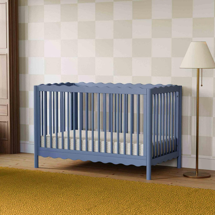 Swell 4-in-1 Convertible Crib with Toddler Bed Conversion Kit in Cove Blue