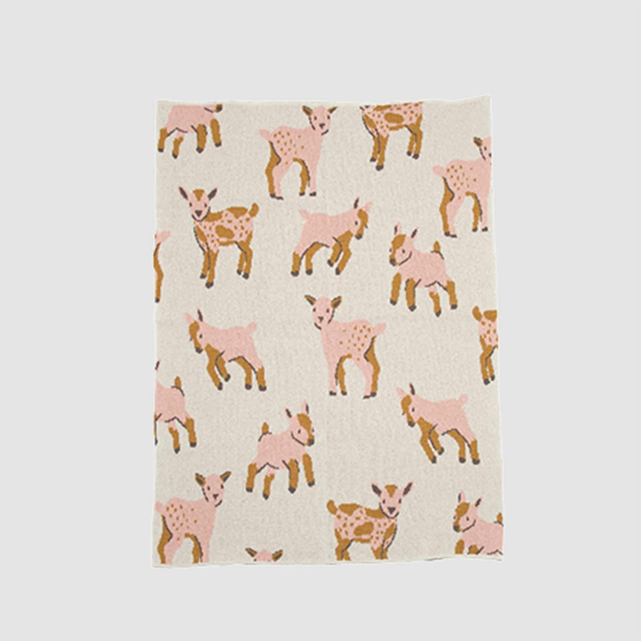 Baby Cotton Knit Blanket - Goat