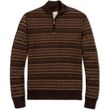 Men's Organic Half Zip Intarsia Pullover Sweater, Brown