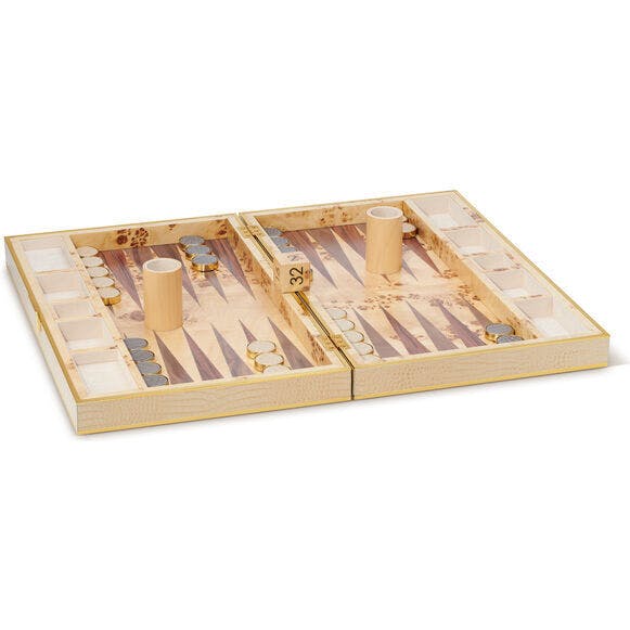 Croc Leather Backgammon Set