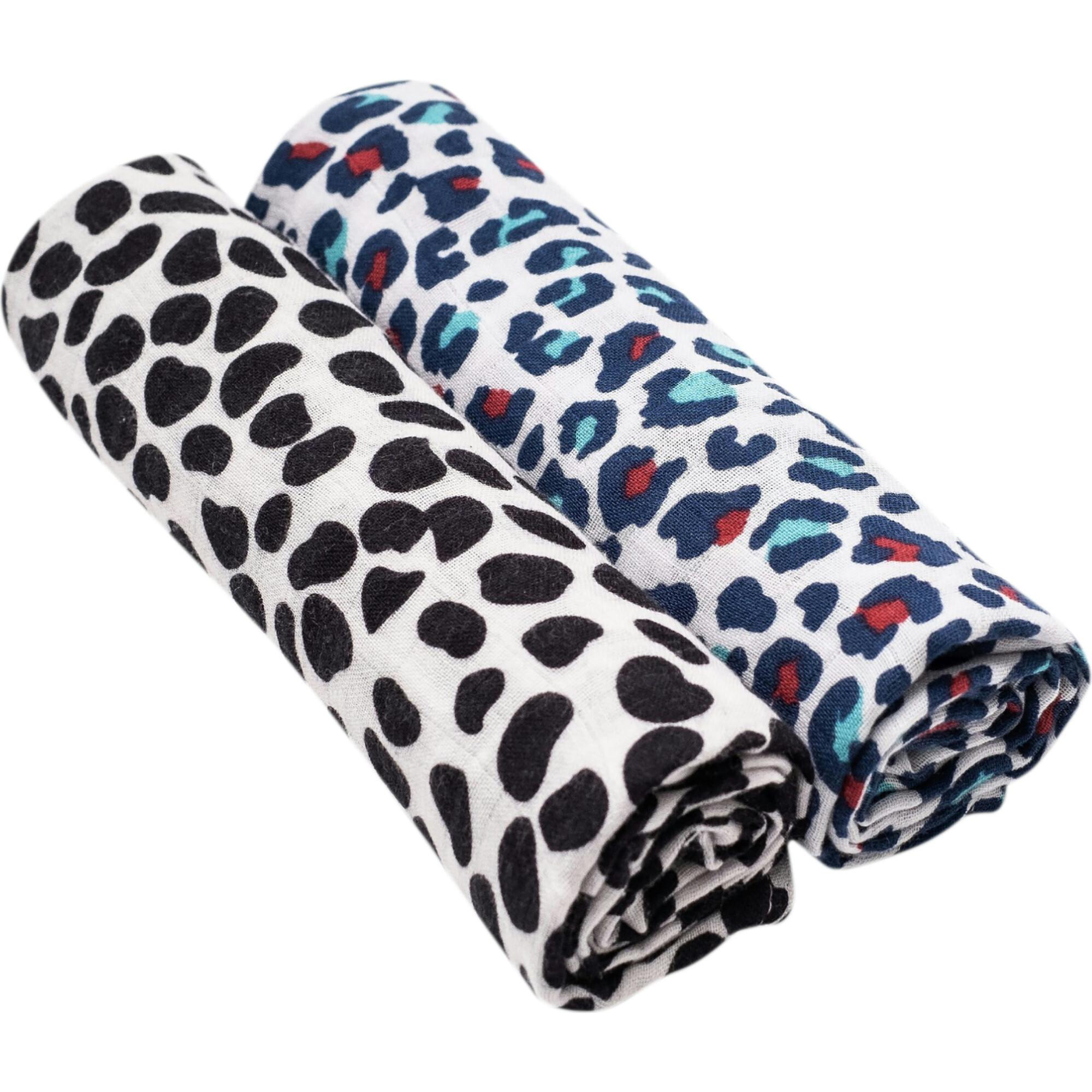 Animal Print Muslin Burp Cloths