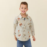 Boys Long Sleeve Jack Shirt - Space Rocket