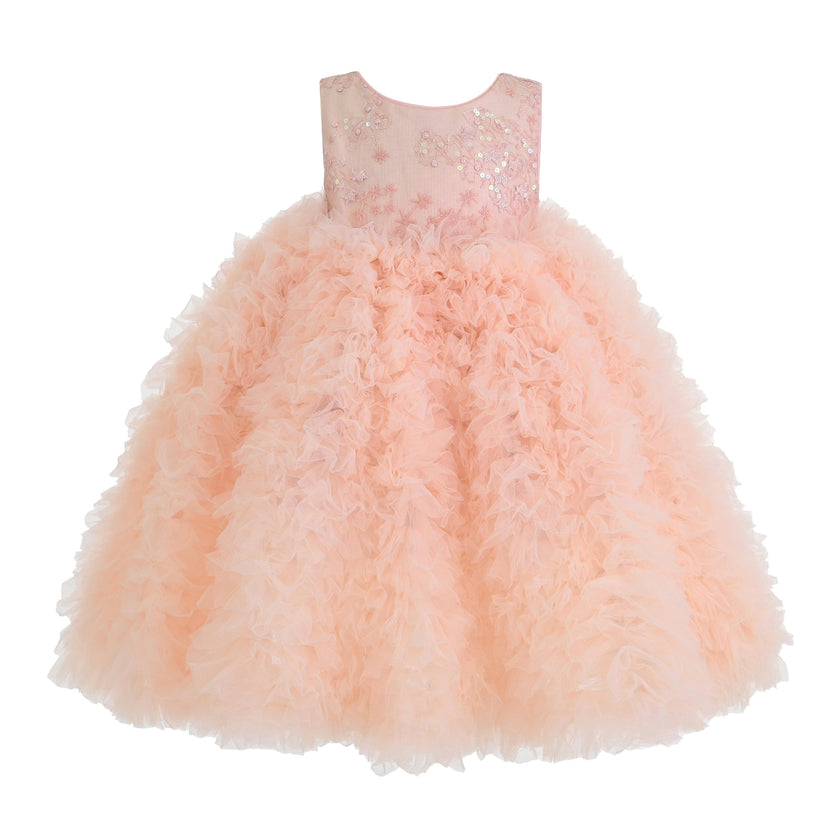 Pink Beatrice Ruffled Tulle Dress