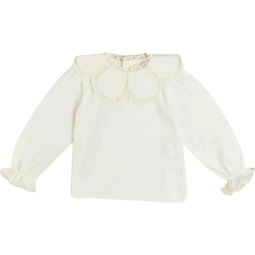 Lace Trim Petal Collar Top in Cream (3-10yrs)