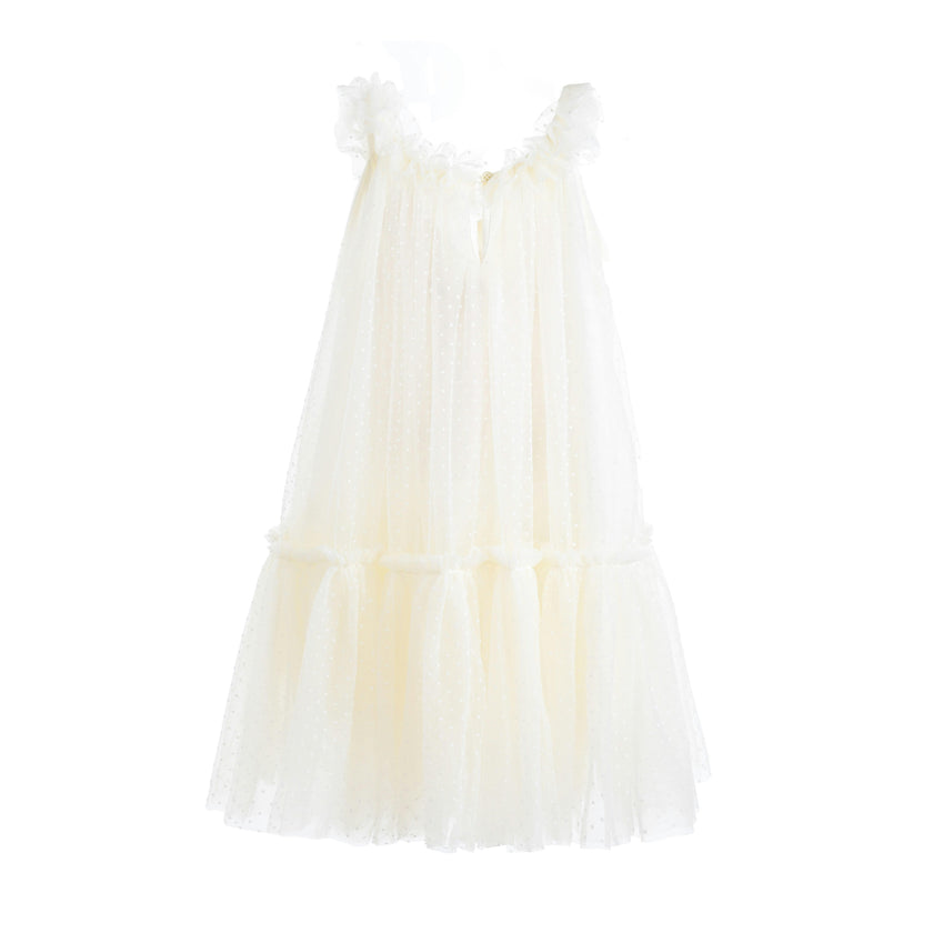 Delicate Dotted Ruffle Tier Dress