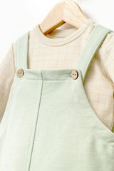Green Animal Print Pinafore Dress