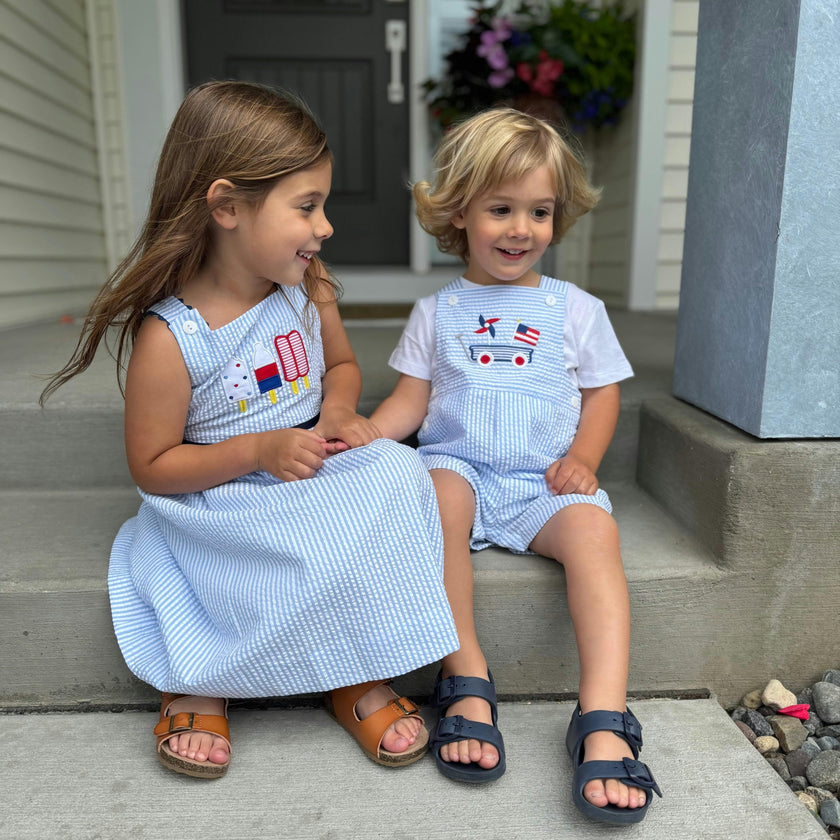 Seersucker Dress With Popsicles