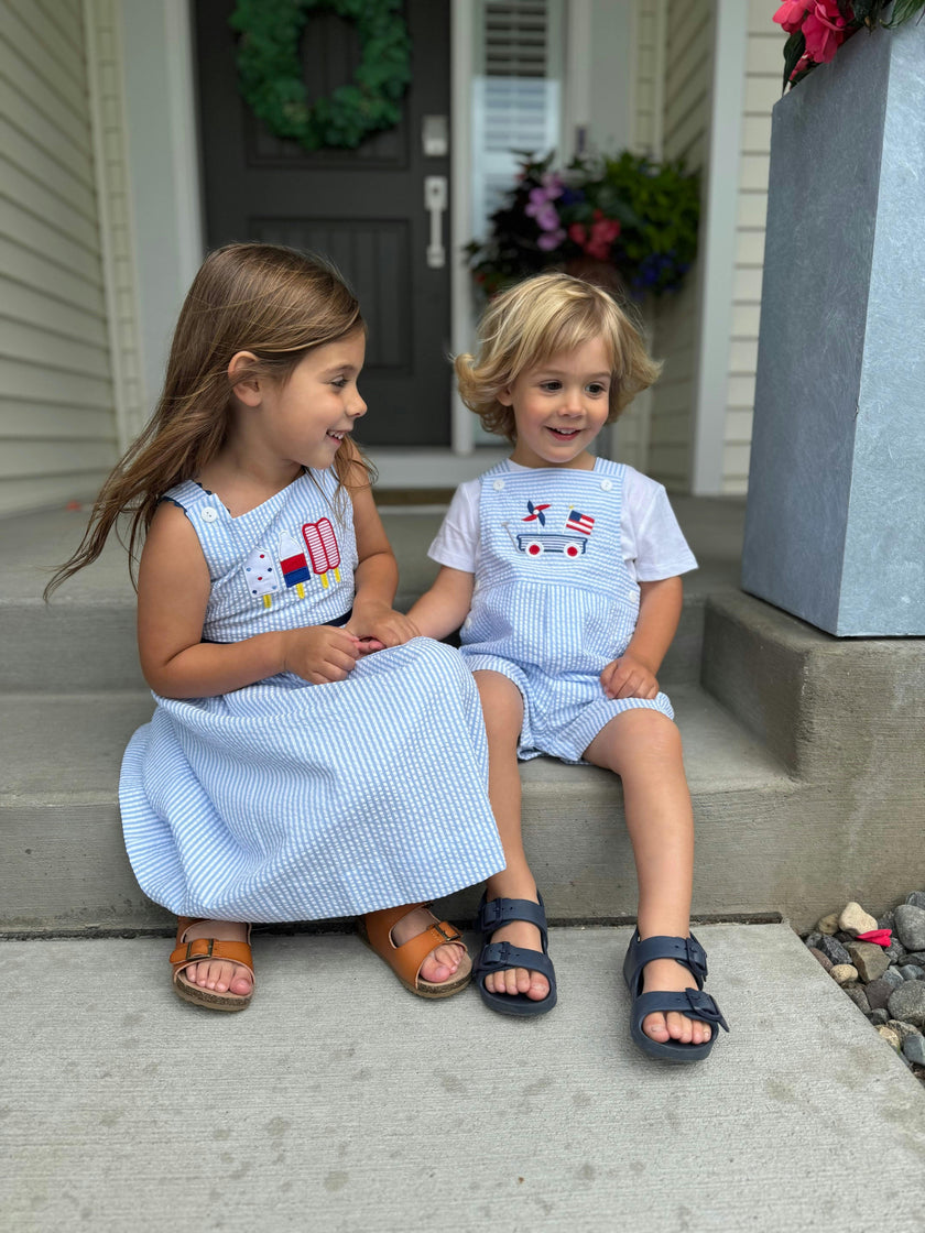 Seersucker Dress With Popsicles