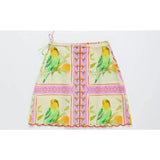 BIRDS PATCHWORK SKIRT BLUSH
