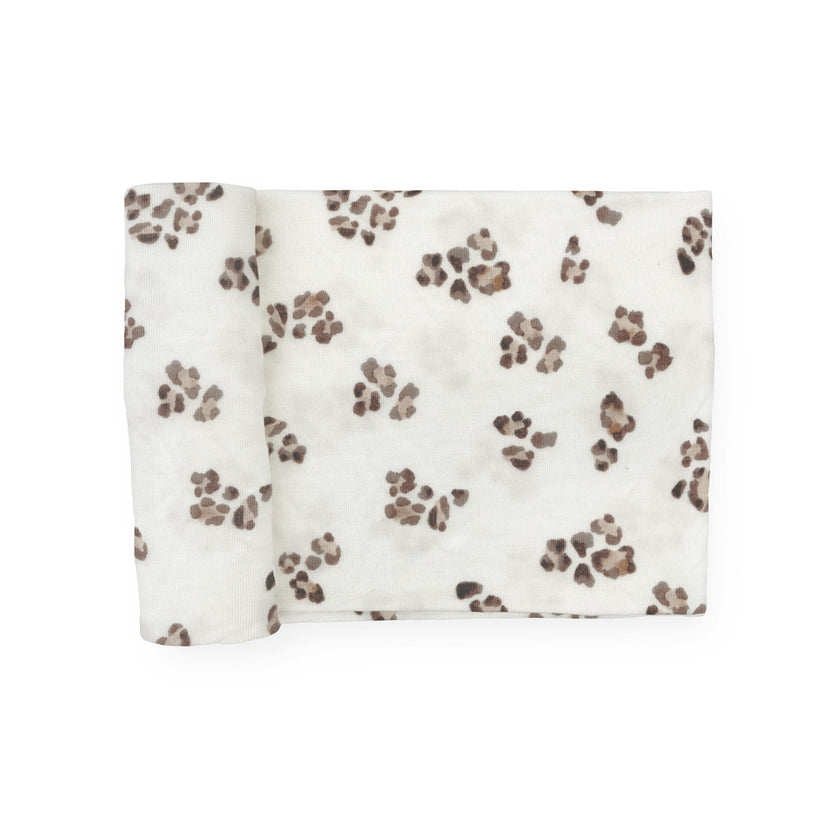 Stretch Knit Swaddle Blanket - Micro Cheetah