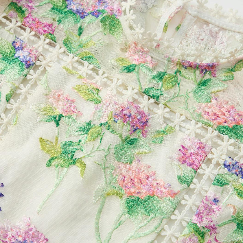 Clementine Embroidered Mini Dress