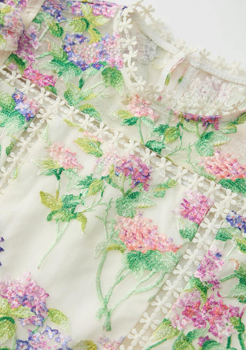Clementine Embroidered Mini Dress