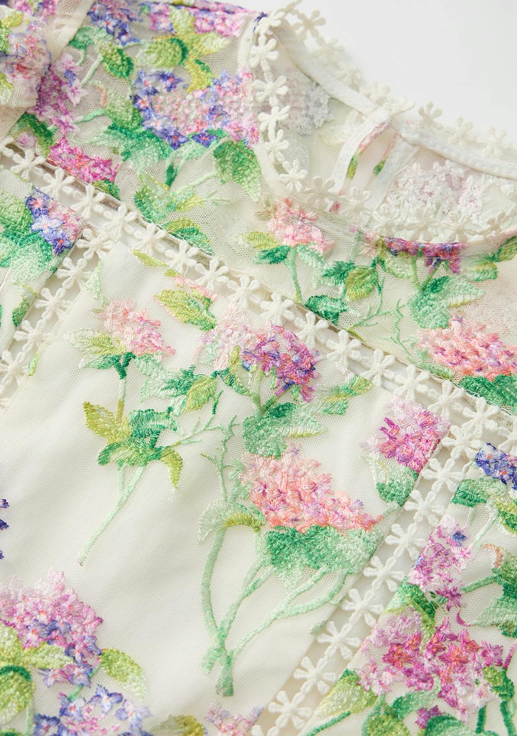 Clementine Embroidered Mini Dress
