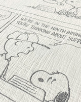 Blanket PEANUTS BASEBALL Comic Strip Cotton Black / White 4.25 x 6.5ft