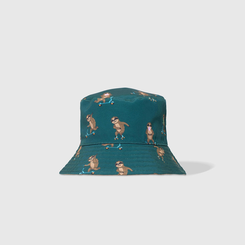 Reversible Bucket Hat – Pals in Print Collection: Skating Sloths