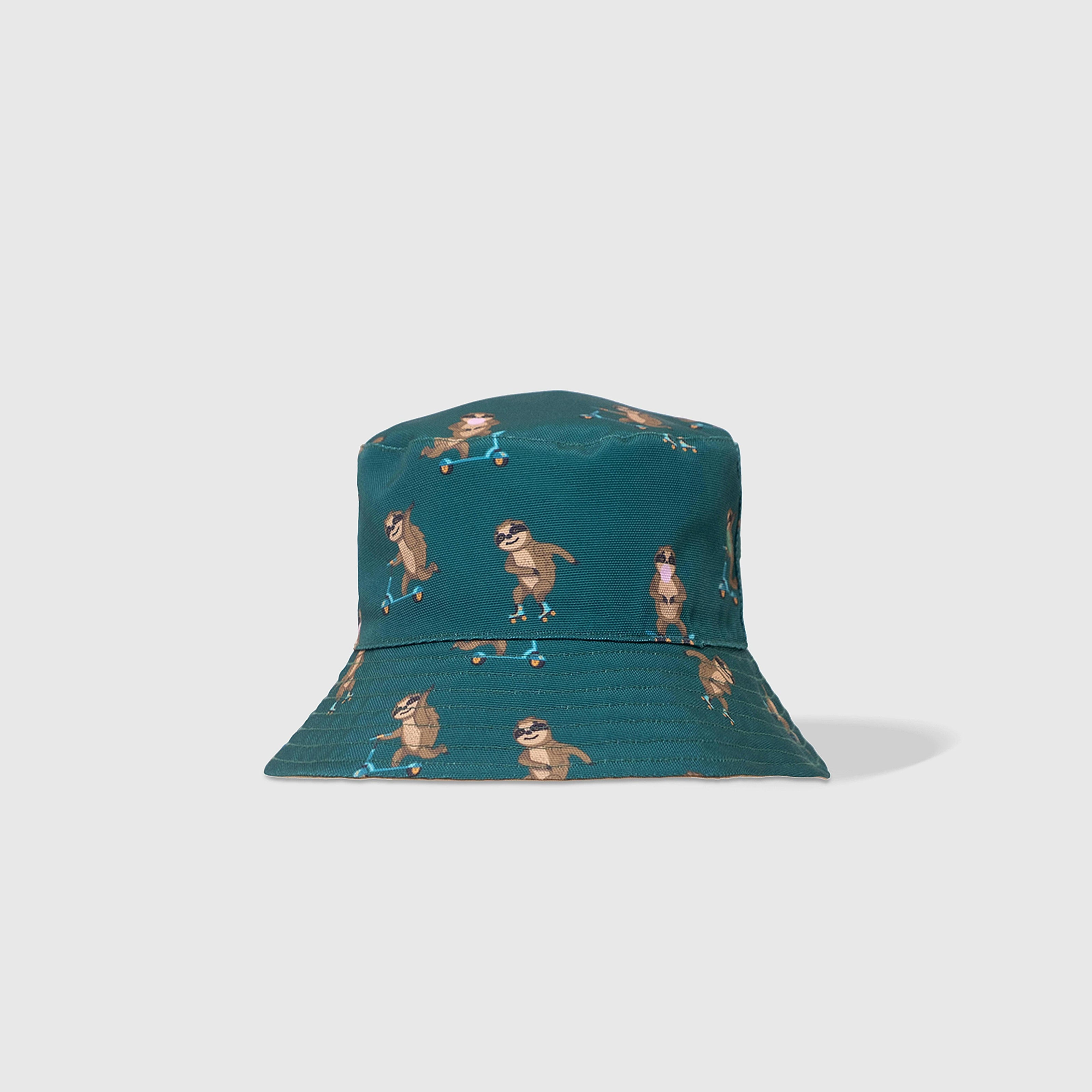 Reversible Bucket Hat – Pals in Print Collection: Skating Sloths