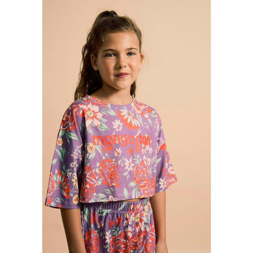 BEVERLY FLOWERS CROP TOP DEEP LAVENDER