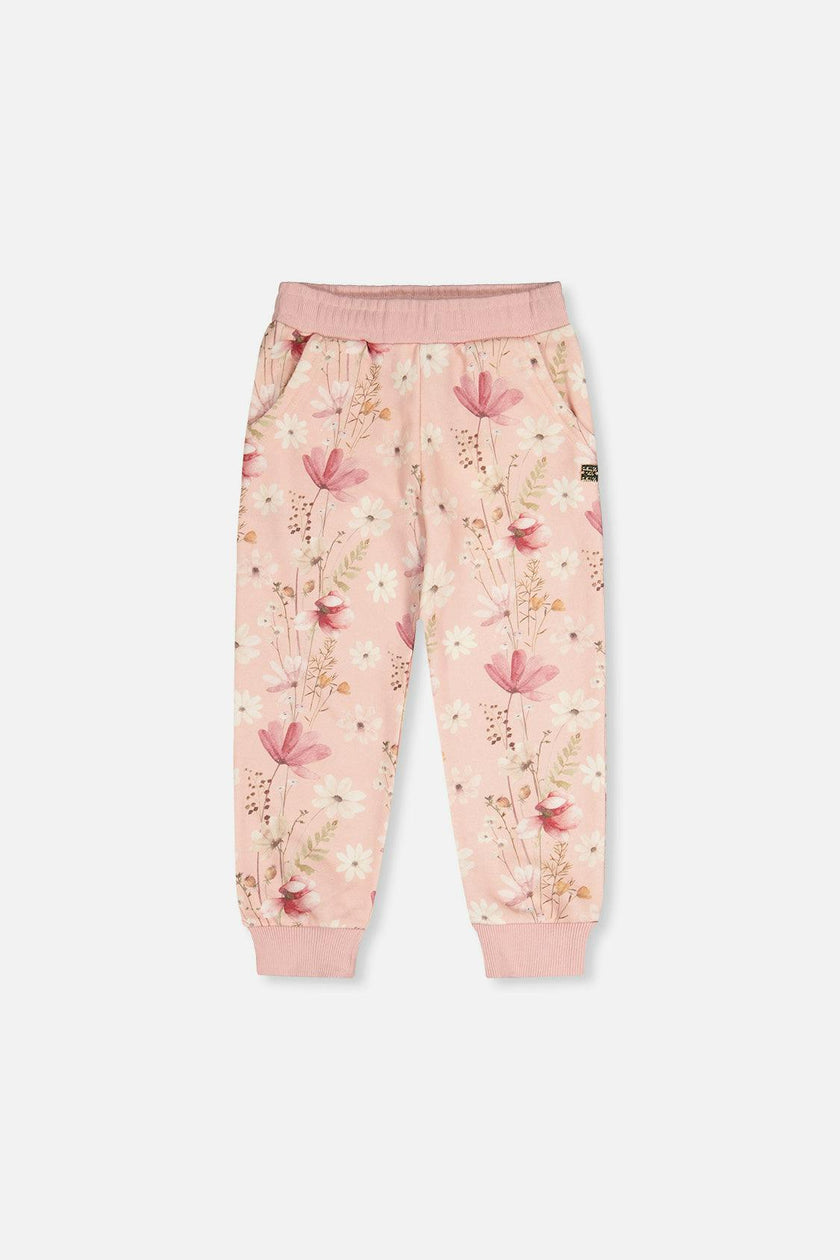 Sweatpants Pink Printed Flowers