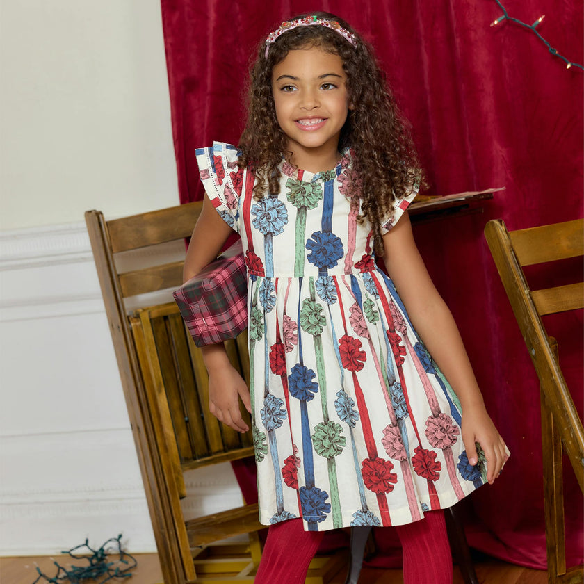 Girls Double Ruffle Jennifer Dress - Present Bows