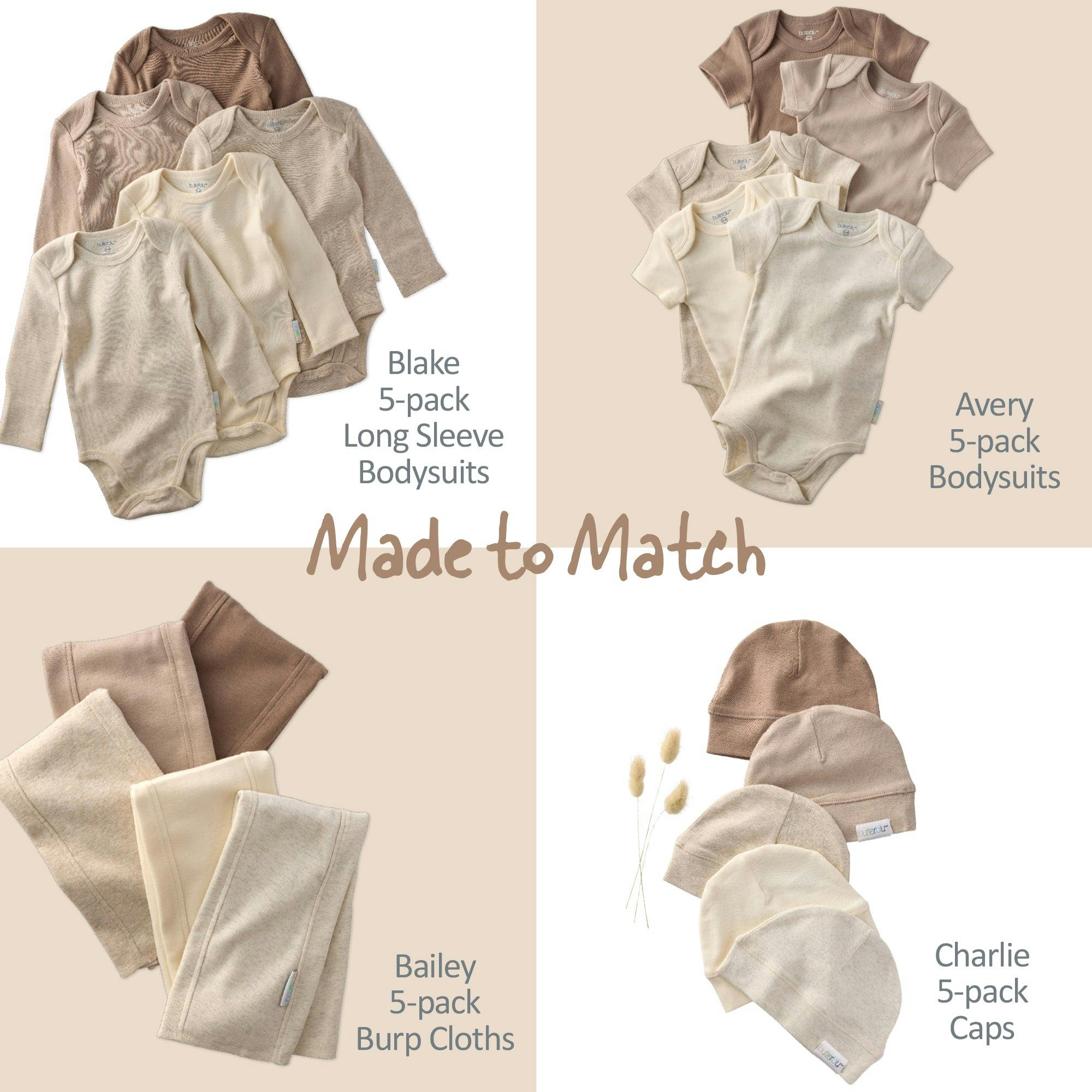ASHLEY 5-Pack Long Sleeve Ruffle Bodysuits