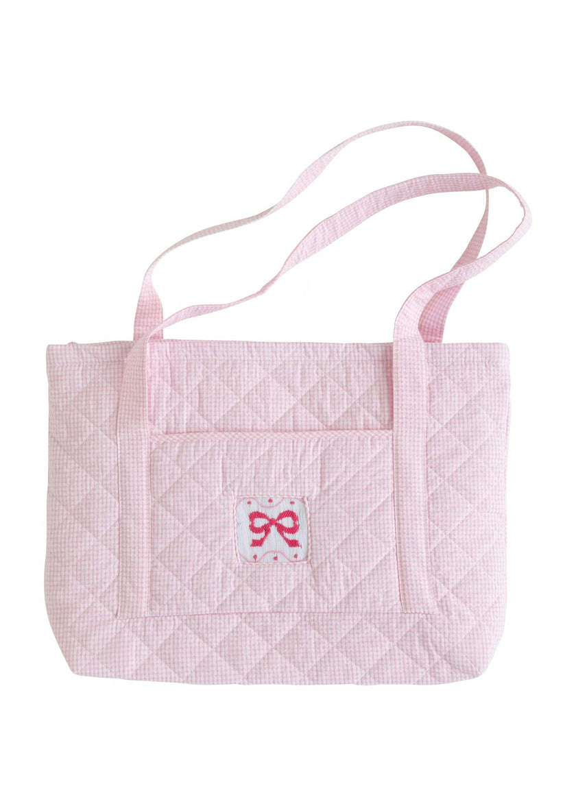 Quilted Luggage - Pink Bow