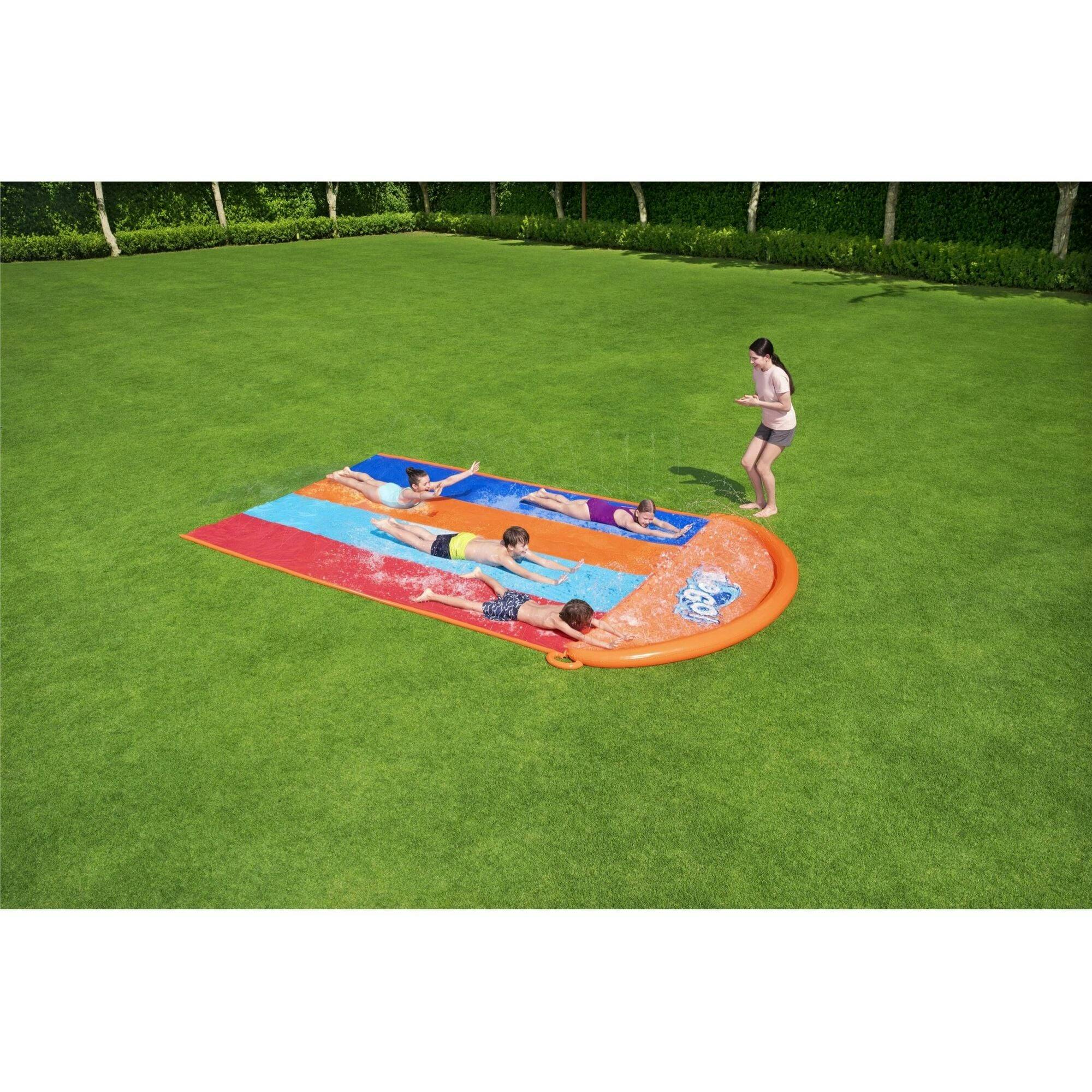 H2OGO! 16' Quadruple Inflatable Water Slide with Splash Landing