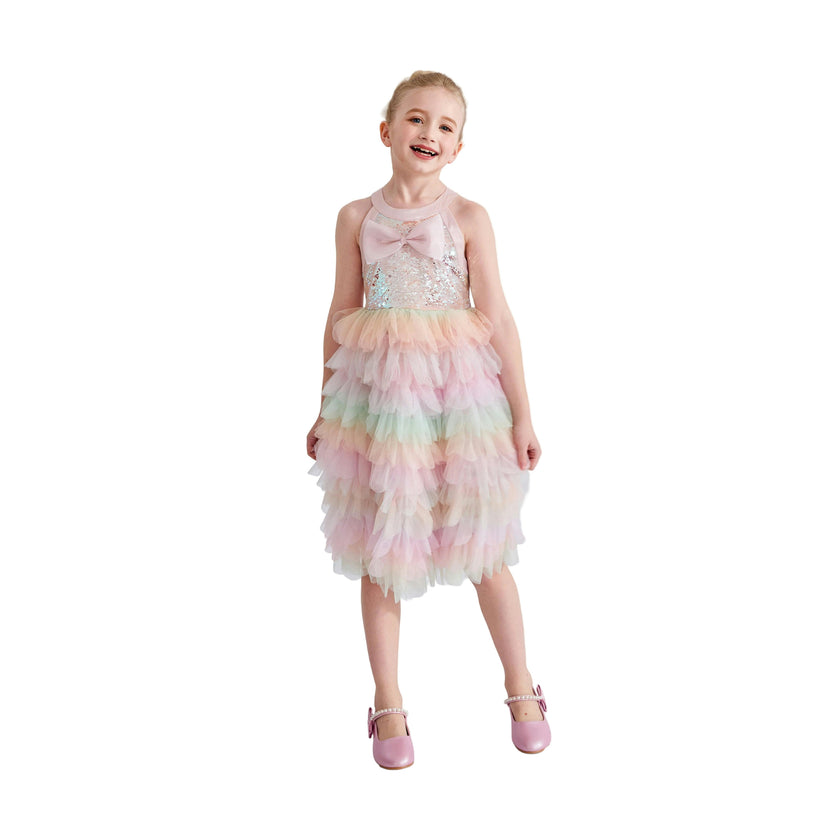 Light Pink Sylvette Sequin Tulle Dress
