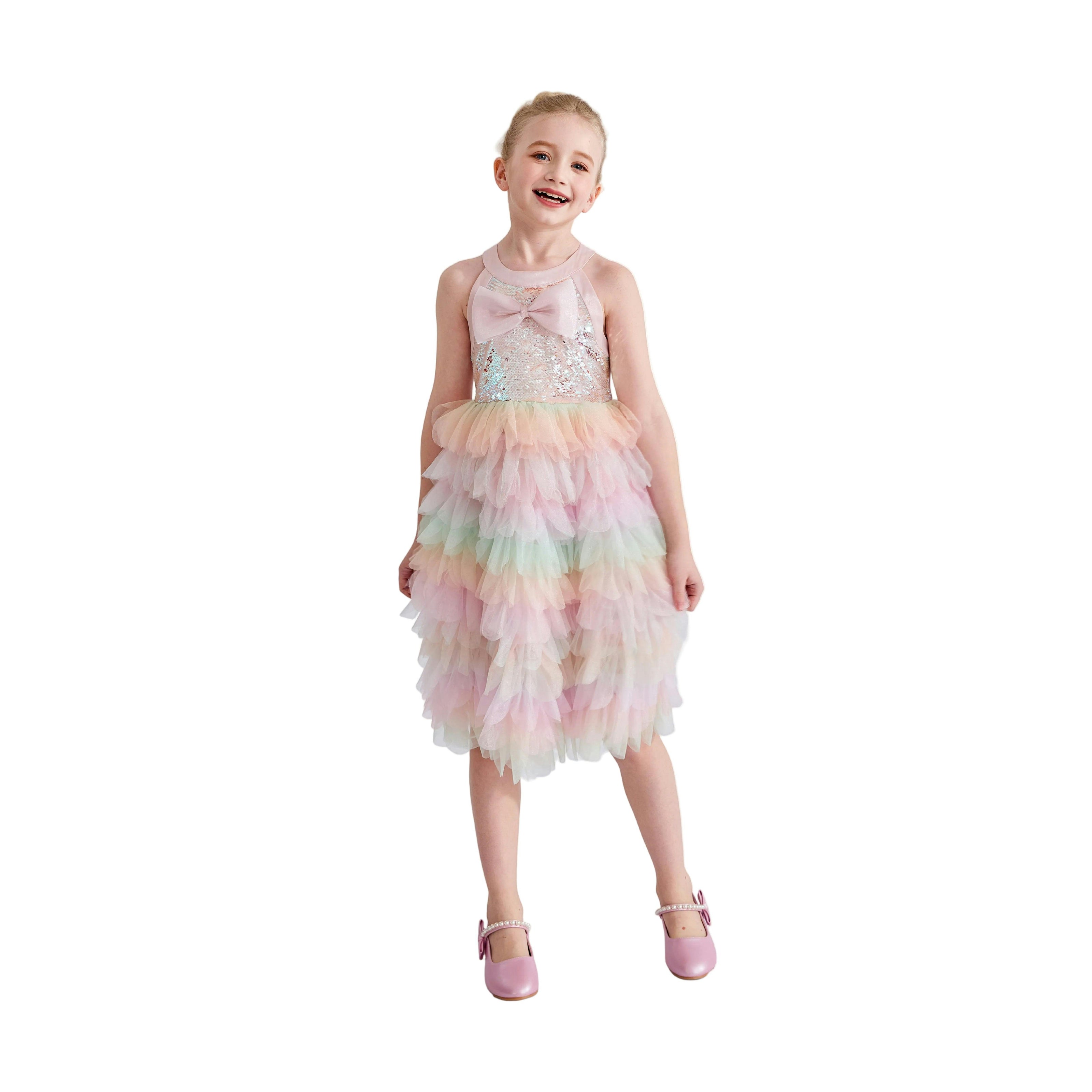 Light Pink Sylvette Sequin Tulle Dress
