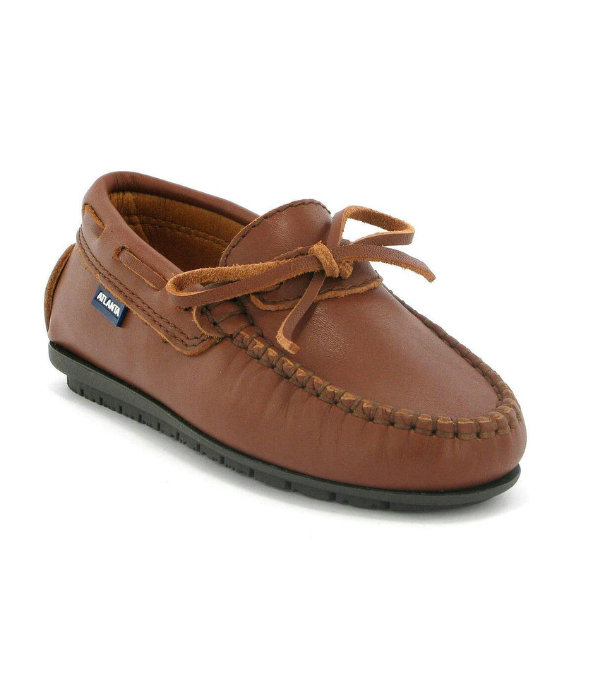 Laces Moccasin in Smooth Leather, Cuoio