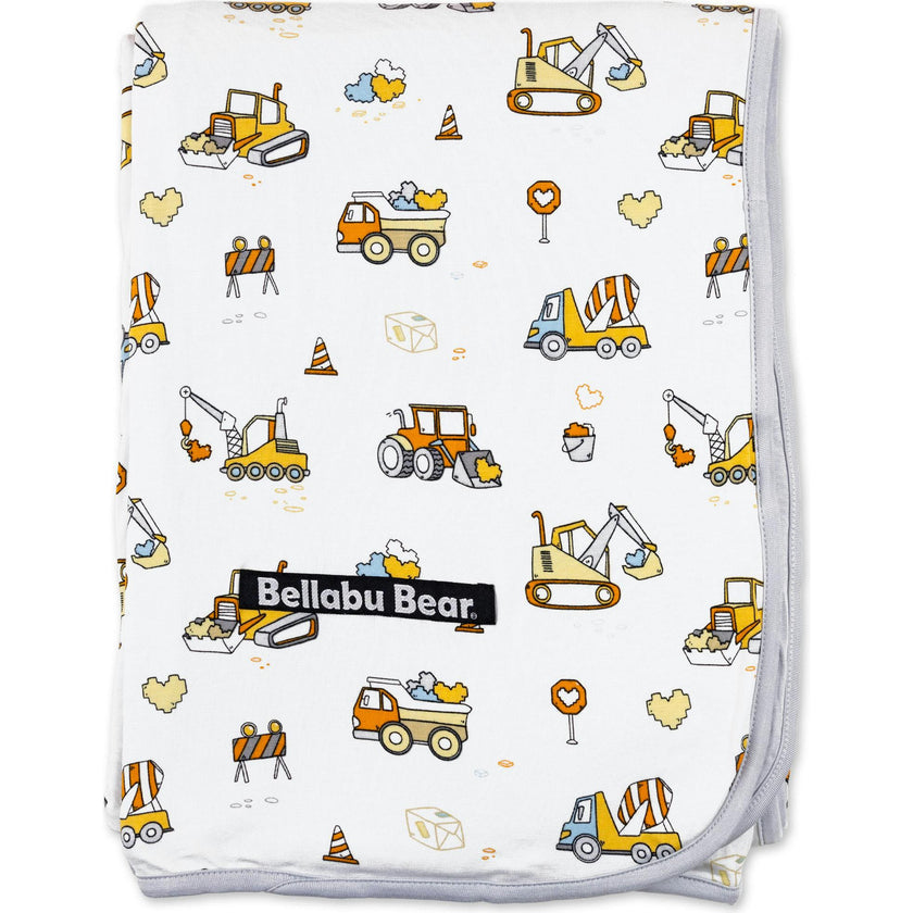 Love Trucks White Bamboo Blanket