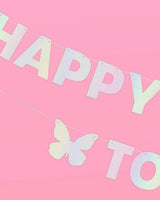 HBD To Me 🦋 Banner - iridescent foil banner