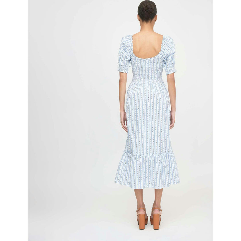 The Louisa Nap Dress - Blue Petal Stripe