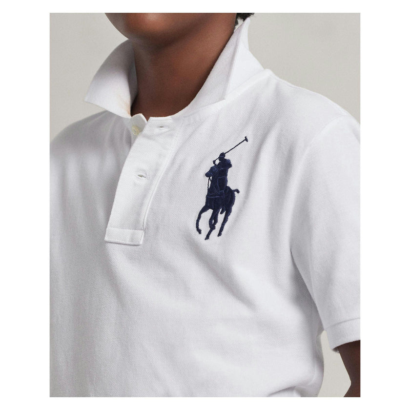 White Logo Patch Jr Polo