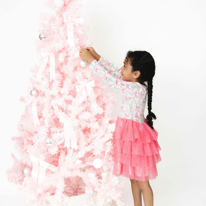 Bow Trellis Tree - Bamboo - Twirly Long Sleeve Tutu Dress and Cartwheel Short