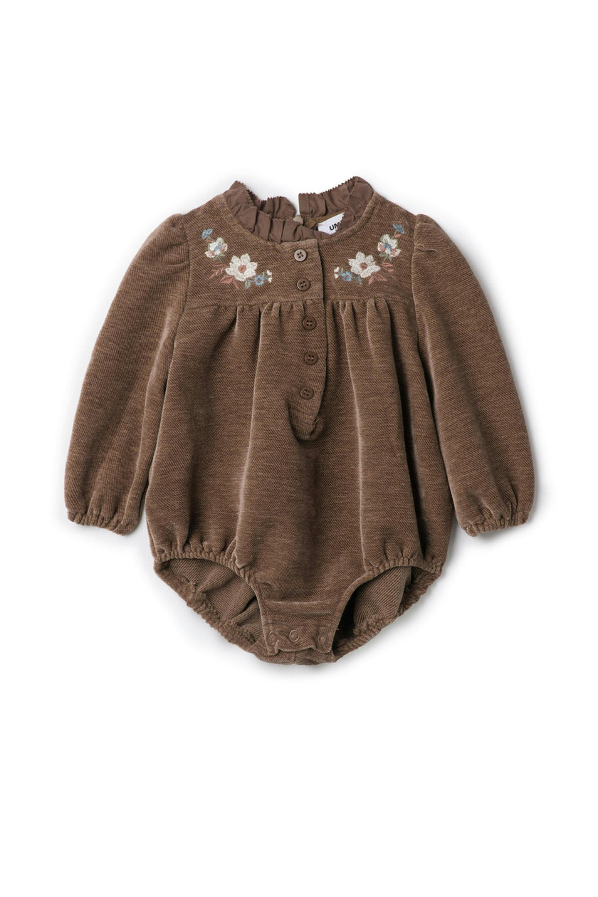 Velvet Embroidered Floral Bubble