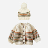 Woodland Stripe Cardigan and Hat Set
