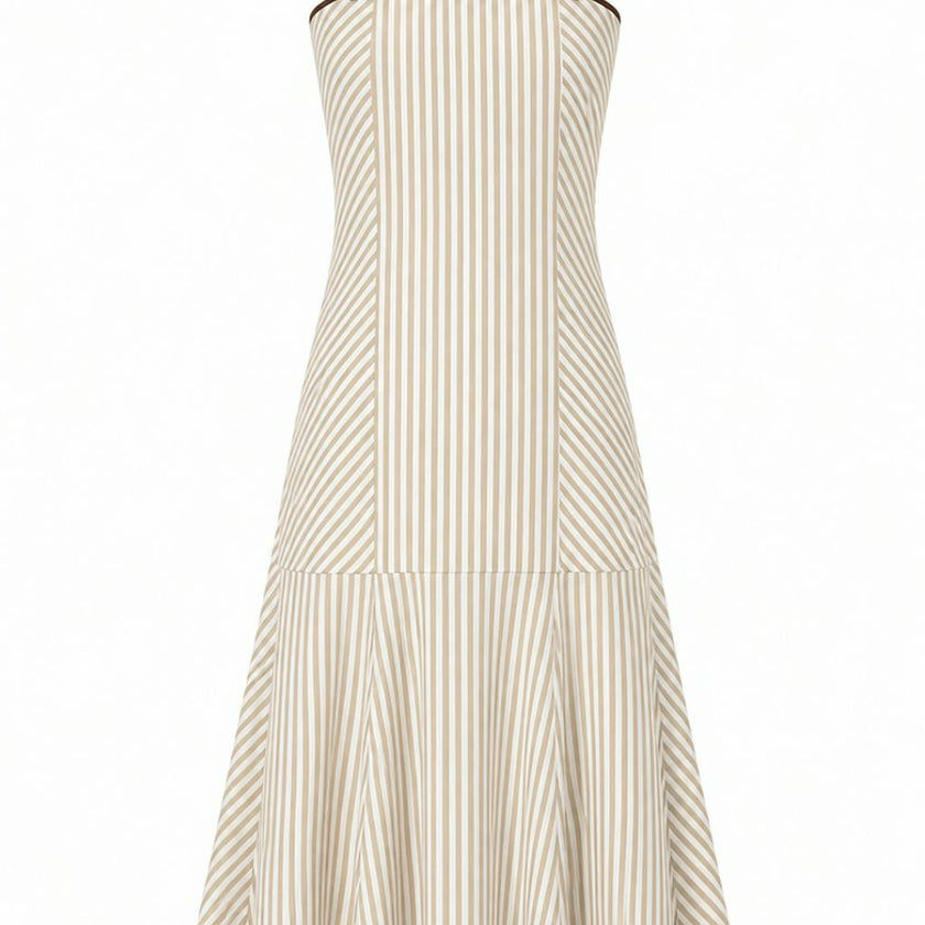 Highland Sand Stripe Floral Midi Dress