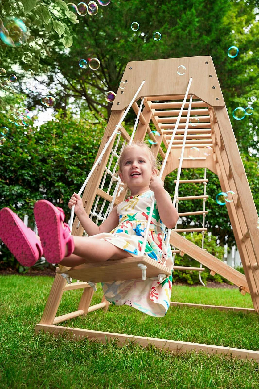 Magnolia 7-in-1 Real Wood Playset | Indoor & Outdoor Climbing Gym for Kids