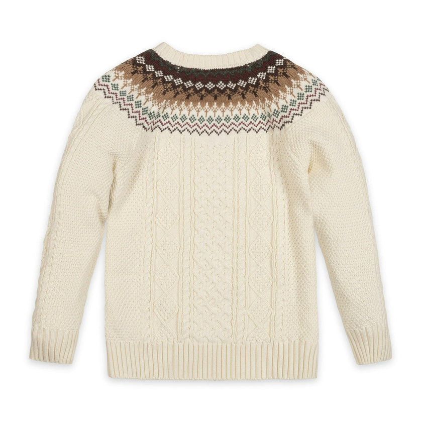 Organic Fair Isle Cable Sweater - Baby
