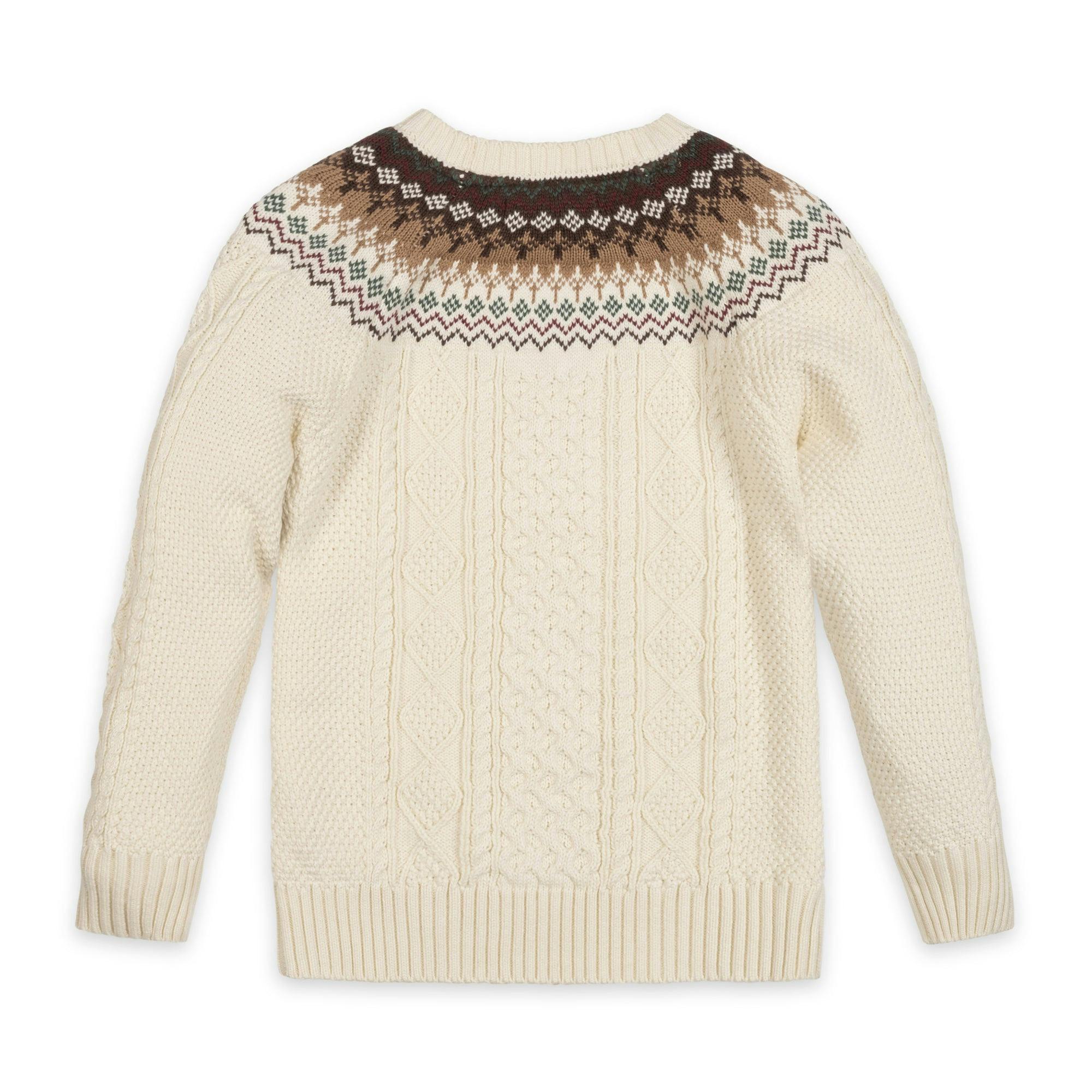 Organic Fair Isle Cable Sweater - Baby