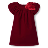 The Velvet Bow Dress, red