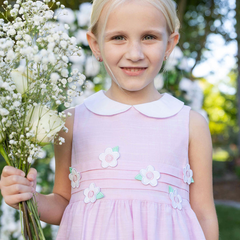 Linen Look Dress With Flowers