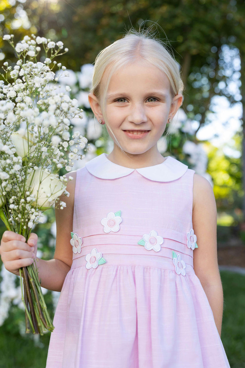 Linen Look Dress With Flowers