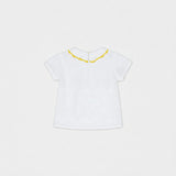 Betina Baby Blouse Short Sleeve, White Flower Embroidery